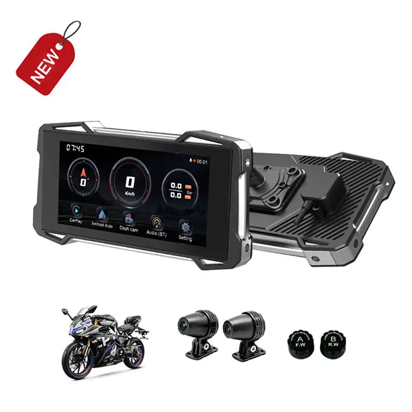 7 Inch Motorbike Multimedia Display Screen Waterproof Wireless CarPlay Android Auto Navigation (11)
