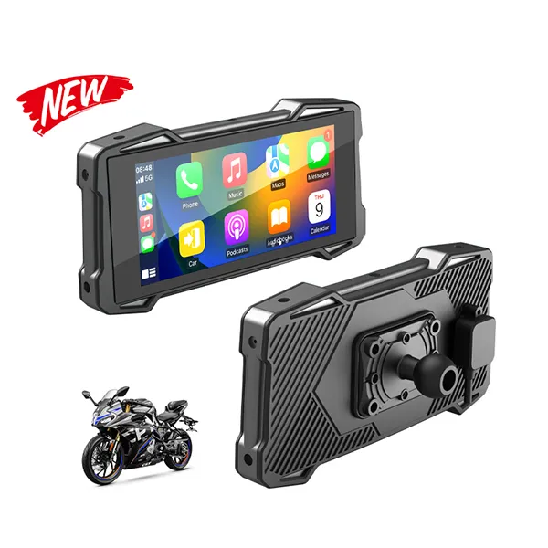 7 Inch Motorbike Multimedia Display Screen Waterproof Wireless CarPlay Android Auto Navigation (7)