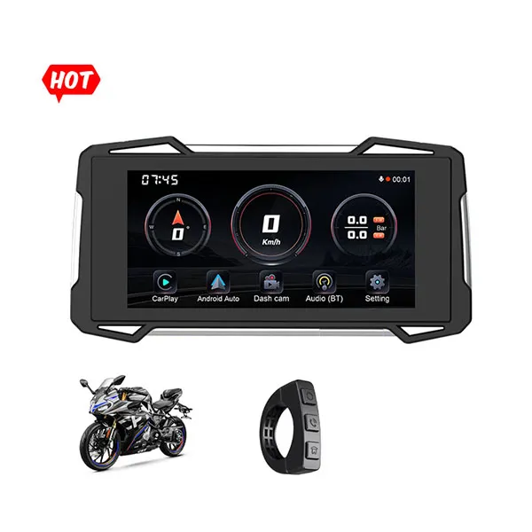 7 Inch Motorbike Multimedia Display Screen Waterproof Wireless CarPlay Android Auto Navigation (9)