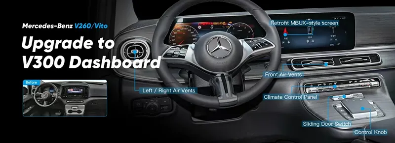 AUDIOSOURCES Mercedes-Benz V260Vito Dashboard Upgrade - Transform into V300 Style