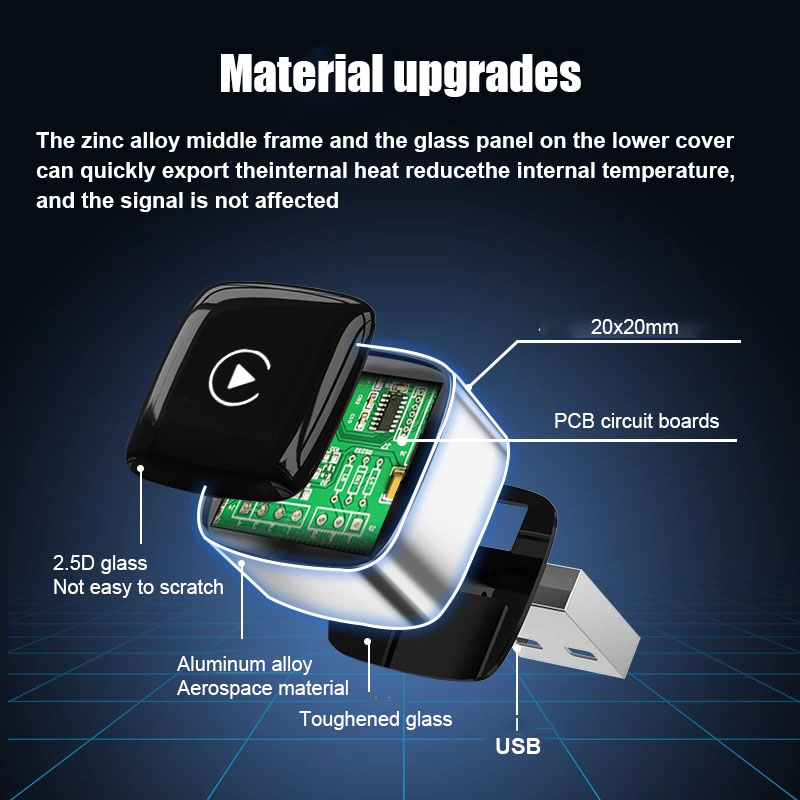 2 in 1 Wireless CarPlay Dongle Adapter Plug in Play Easy Connect