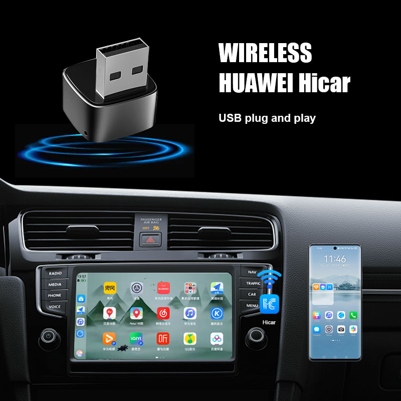 2 in 1 Wireless CarPlay Dongle Adapter Plug in Play Easy Connect